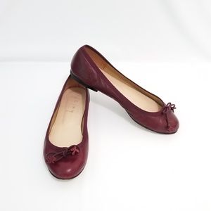 French Sole FS/NY Demi Burgundy Soft Leather Flats Shoes 6.5B Spain